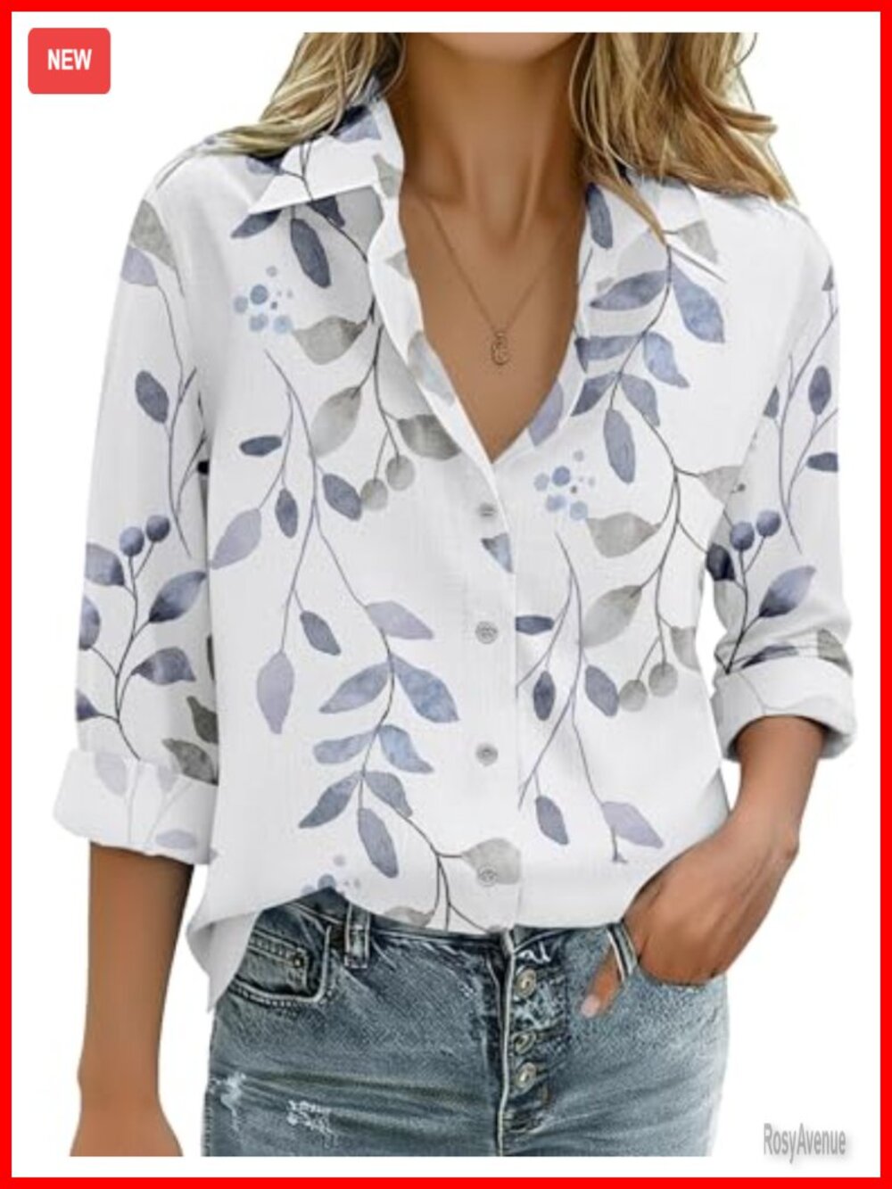 100% Cotton Button Down Shirt Long Sleeve Collared Blouse Casual Office